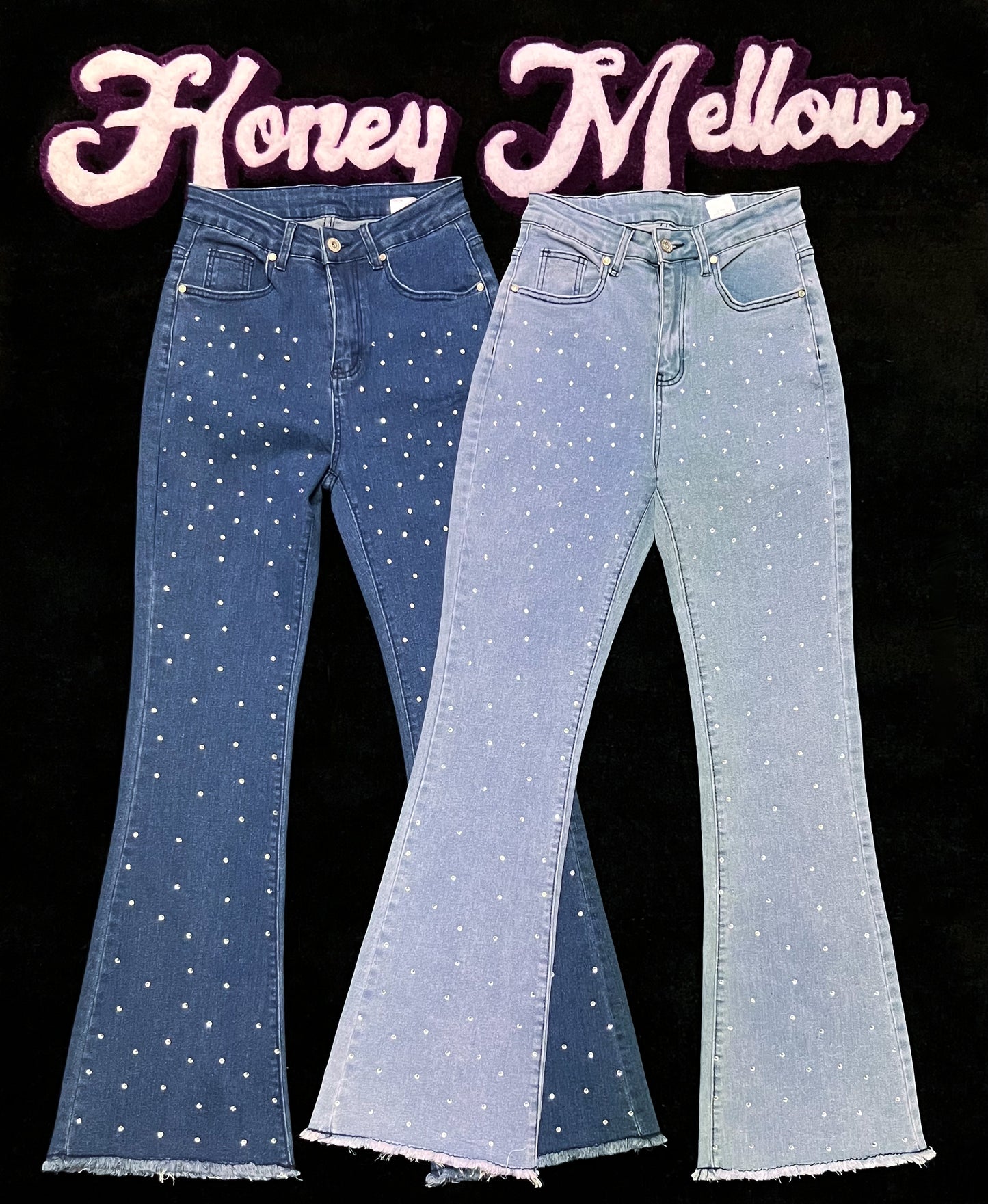 Rhinestone Bell Bottom Jeans